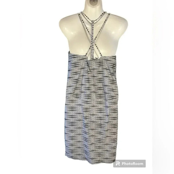 Athleta Womens Racerback Ariel Venice Stripe Swim Dress Sz S Black White - Picture 4 of 10